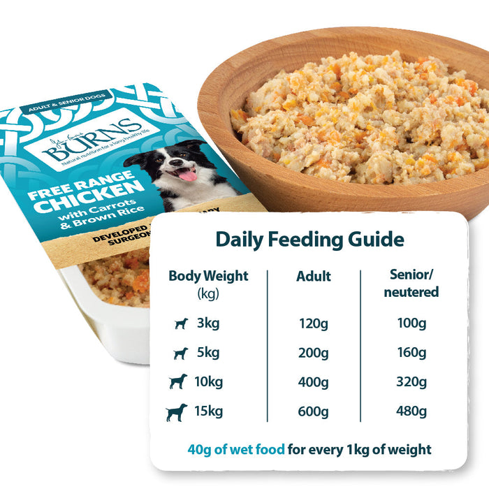 Burns Adult Free Range Chicken, Vegetables & Brown Rice Trays 12x150g