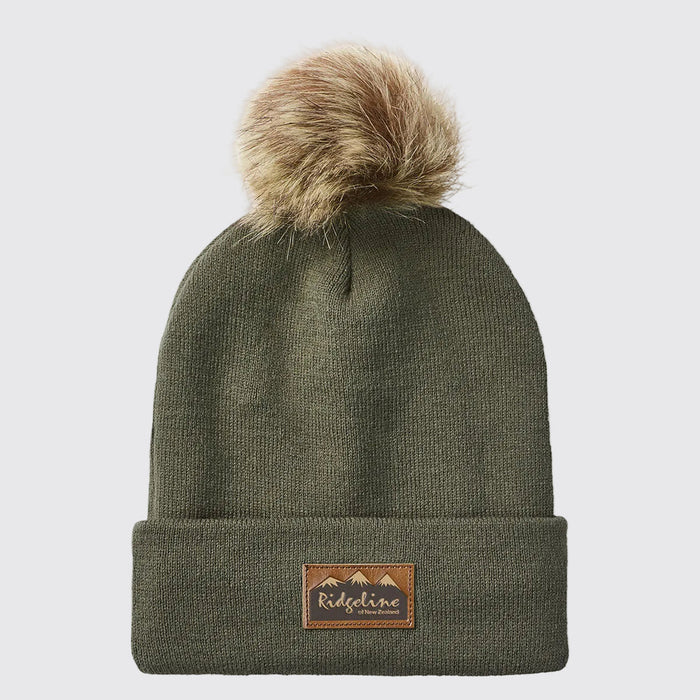 Ridgeline Heritage Fine Knit Bobble Hat Moss