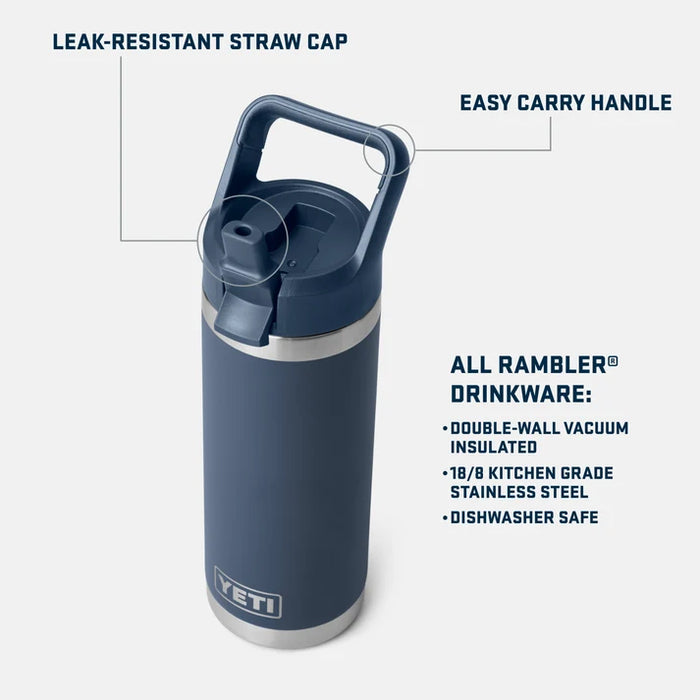 Rambler 18oz Bottle Navy (Straw Top) Yet