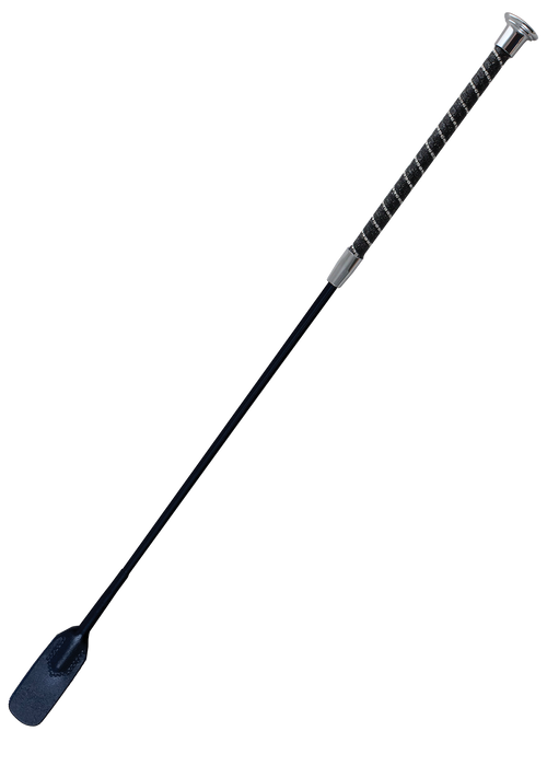 WoofWear Twisted Riding Whip Black & Silver