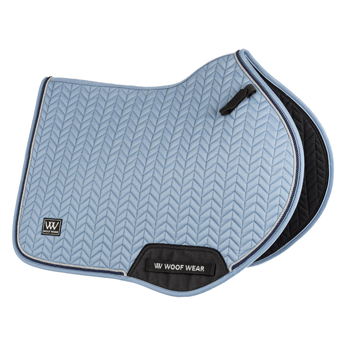 WoofWear Herringbone Close Contact Saddle Pad Steel Blue
