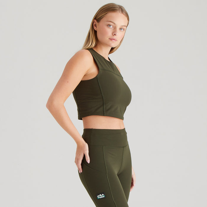 Ridgeline Women's Infinity Crop Top Deep Forest