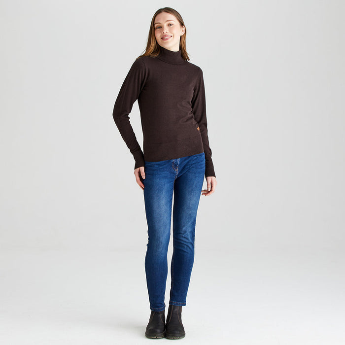 Ridgeline Women's Melford Roll Neck Knit Deep Bark