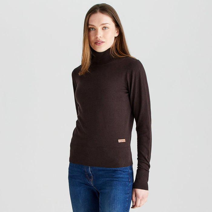 Ridgeline Women's Melford Roll Neck Knit Deep Bark