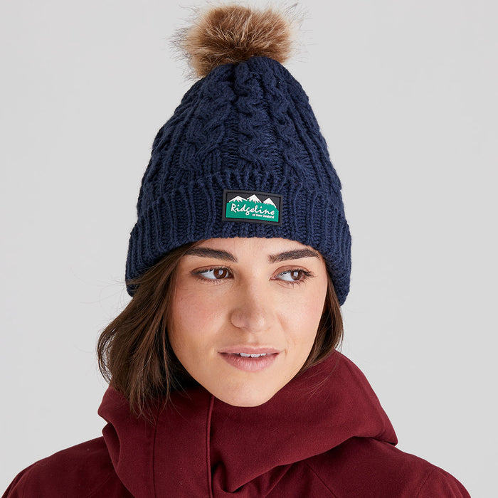 Ridgeline Nordic Fleck Bobble Hat Navy
