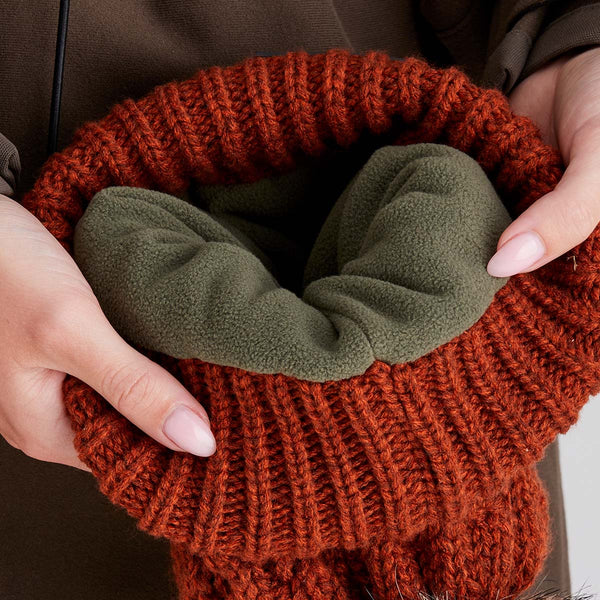 Ridgeline Nordic Fleck Bobble Hat Russet