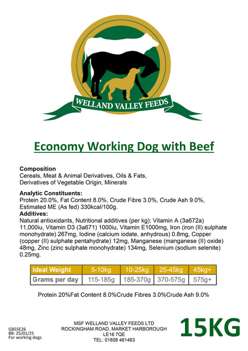 Welland Valley Feeds Economy Adult Working Dog Food 15kg