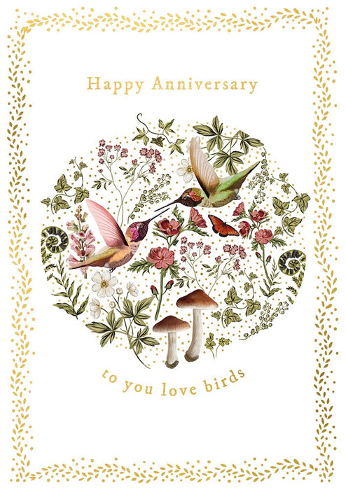 The Art File Happy Anniversary Love Birds Card
