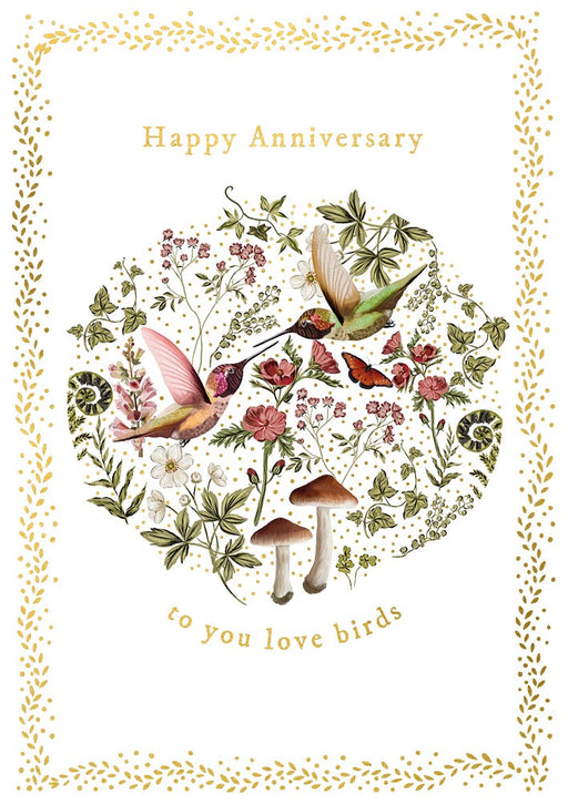 The Art File Happy Anniversary Love Birds Card
