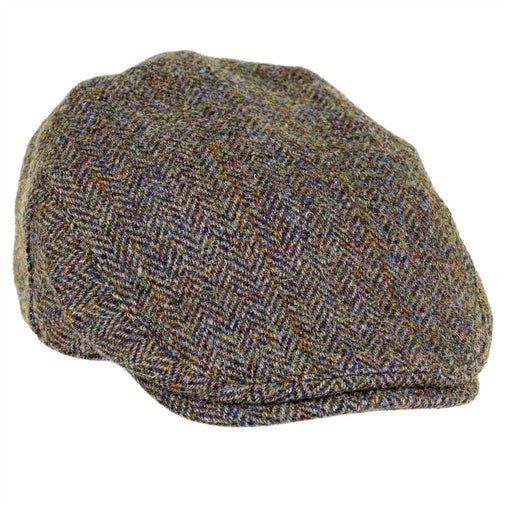 Highland Harris Tweed Flat Cap Green & Brown
