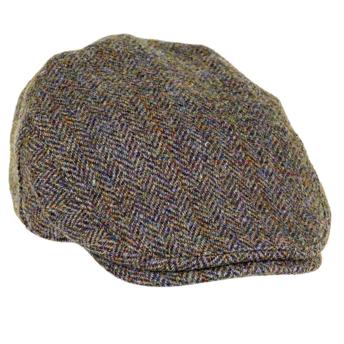 Highland Harris Tweed Flat Cap Green & Brown
