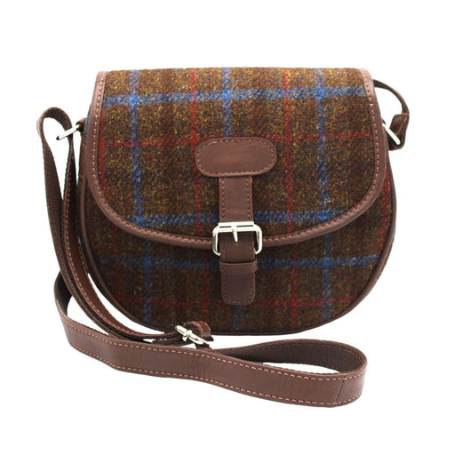 Rowan Harris Tweed Saddle Bag Brown Check
