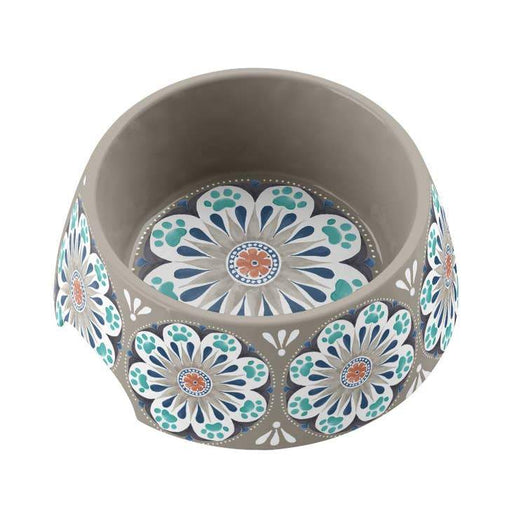 Tarhong Carmel Medallion Pet Bowl Grey
