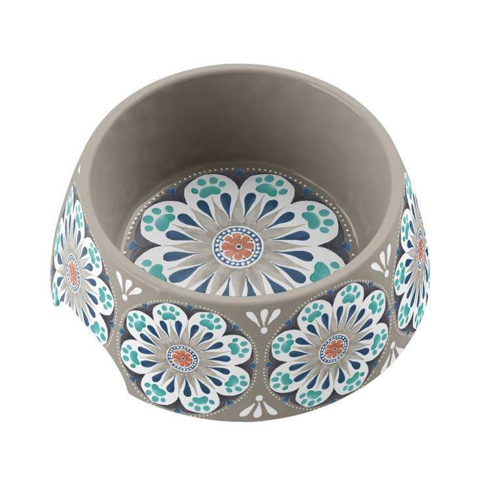 Tarhong Carmel Medallion Pet Bowl Grey
