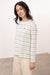 Lighthouse Causeway Long Sleeved Top Blue & Clay Stripe