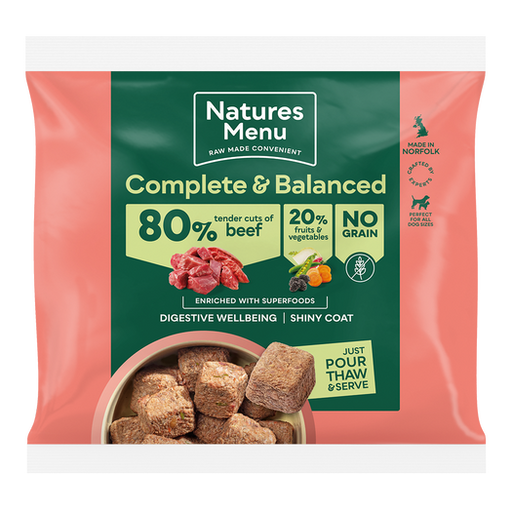 Natures Menu Complete & Balanced 80/20 80% Tender Cuts Of Beef 1kg