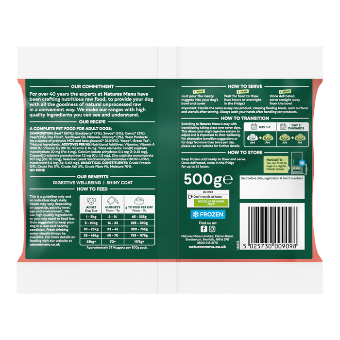 Natures Menu Complete & Balanced 80/20 Beef Nuggets