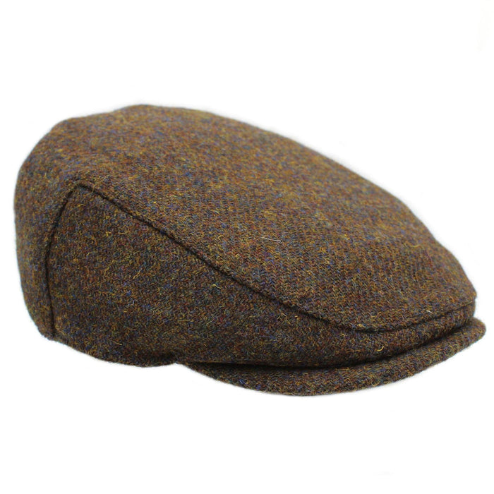 Highland Harris Tweed Flat Cap Brown Mix
