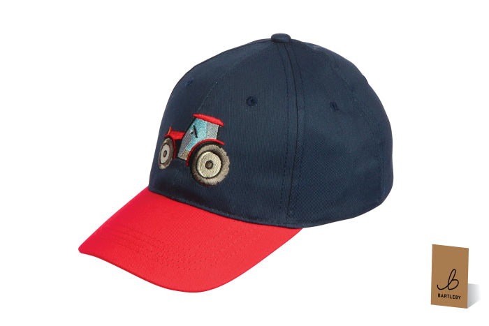 Childs Tractor Baseball Cap Navy & Red