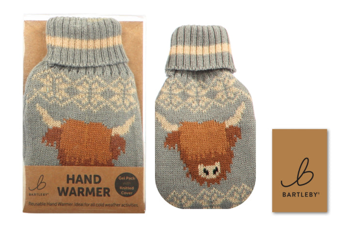 Knitted Hand Warmer - Highland Cow
