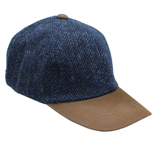 Glencairn Harris Tweed Leather Peak Midnight