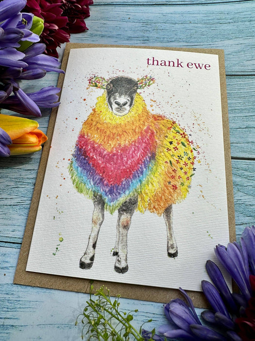 Thank You Rainbow Sheep Card