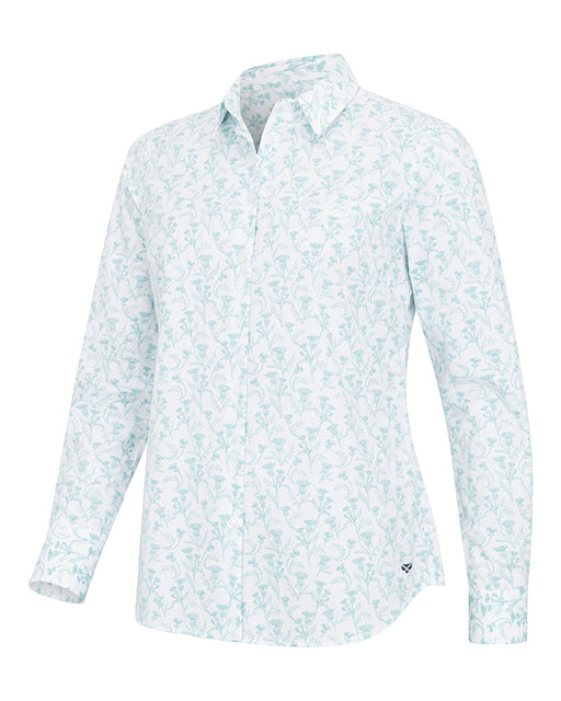 Hoggs Women's Thistle Print Shirt Seafoam