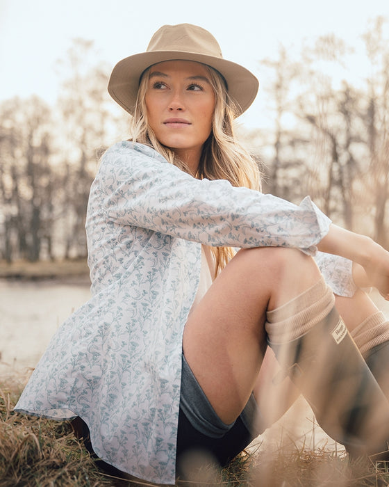 Hoggs Women's Thistle Print Shirt Seafoam