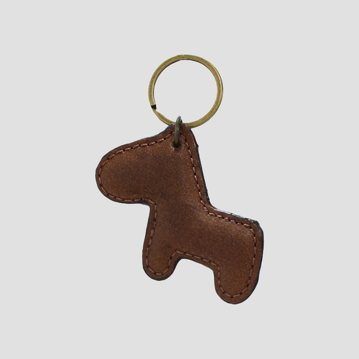 Keyring Horse Shaped - Brown Leather