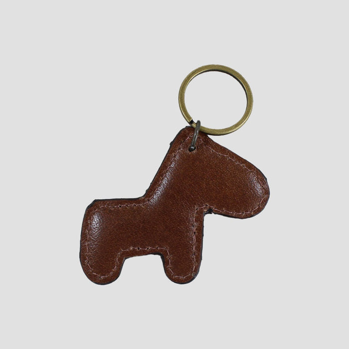 Keyring Horse Shaped - Brown Leather