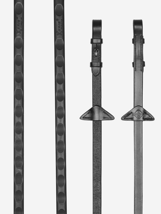 LeMieux Magna Grip Rubber Reins Black & Silver