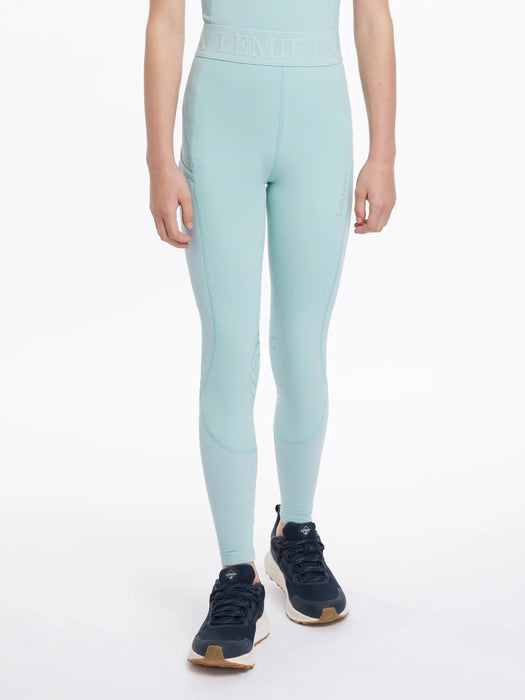 LeMieux Lizzie Youth Mesh Leggings Aqua