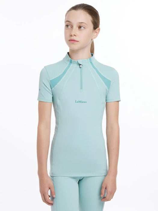 LeMieux Youth Mia Mesh Short Sleeved Base Layer Aqua