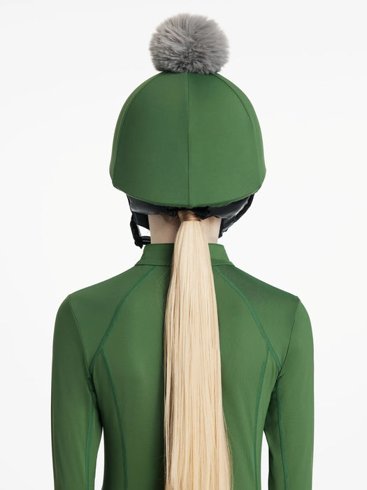 LeMieux Classique Pom Hat Silk Hunter Green