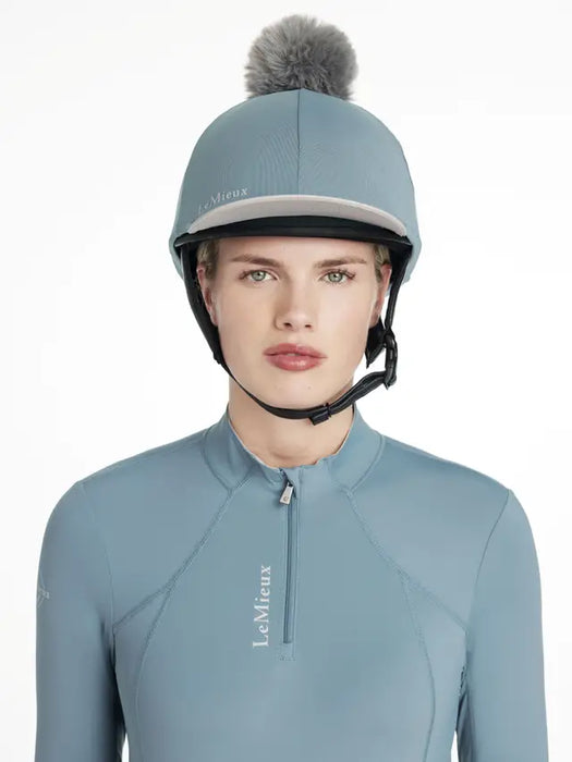 LeMieux Classique Pom Hat Silk Ice Blue