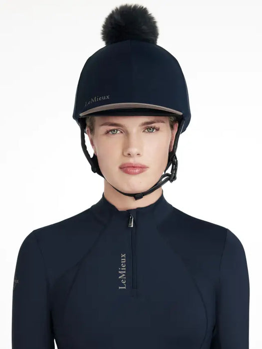 LeMieux Classique Pom Hat Silk Navy