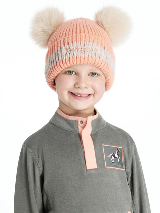 LeMieux Mini Beanie Double Pom Peach