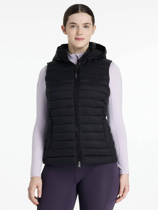 LeMieux Rose Hooded Puffer Gilet Black
