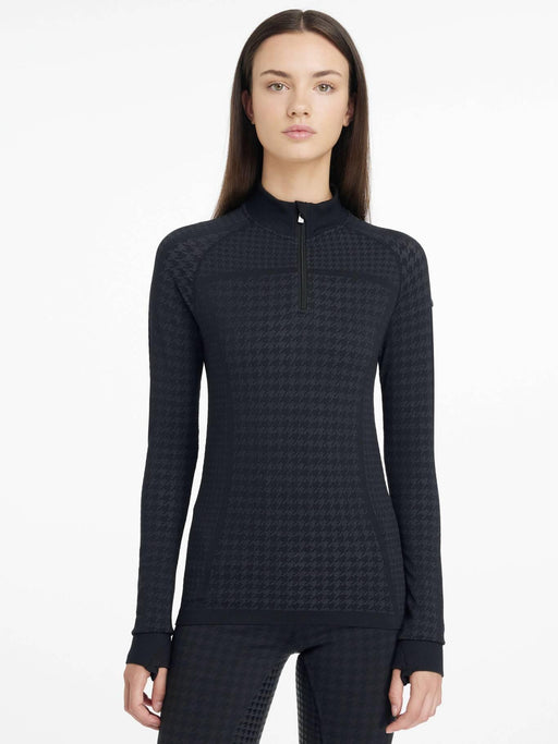 LeMieux Aspen Houndstooth 1/4 Zip Top Grey
