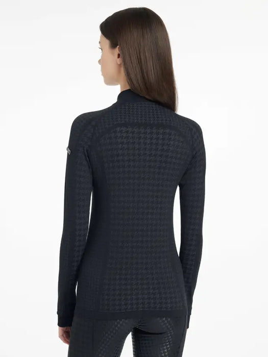 LeMieux Aspen Houndstooth 1/4 Zip Top Grey
