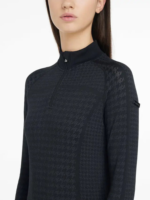 LeMieux Aspen Houndstooth 1/4 Zip Top Grey
