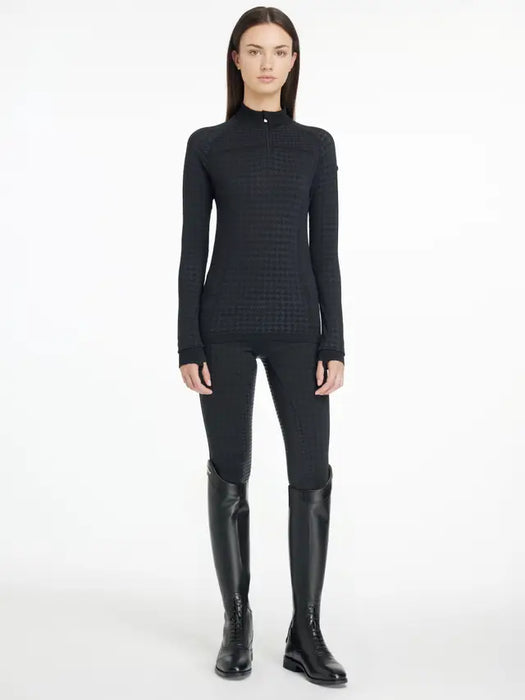 LeMieux Aspen Houndstooth 1/4 Zip Top Grey
