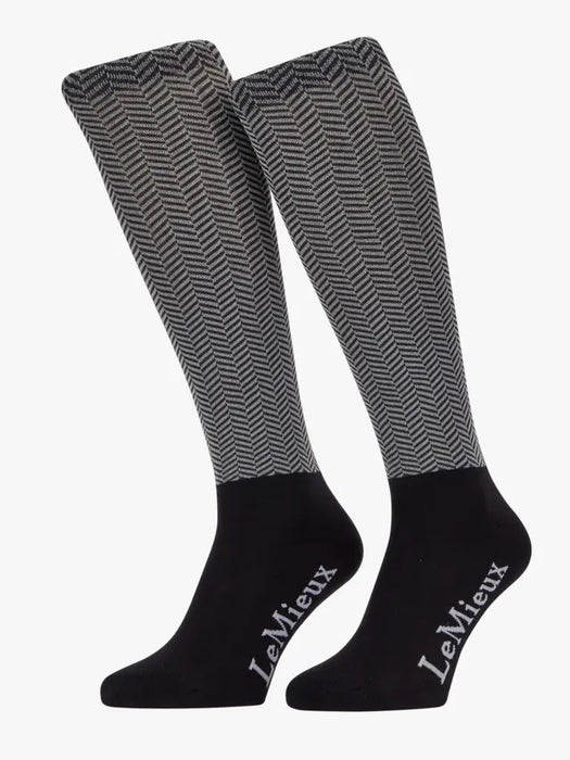 LeMieux Aspen Herringbone Socks Black