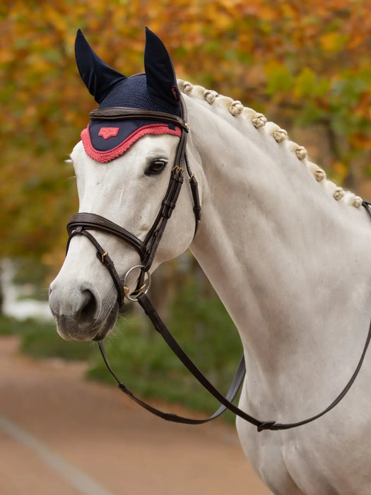 LeMieux Loire Fly Hood Navy & Cranberry