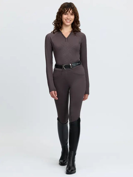 LeMieux Heritage Check Long Sleeved Base Layer Cocoa