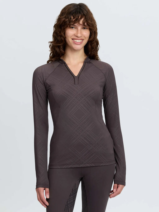 LeMieux Heritage Check Long Sleeved Base Layer Cocoa