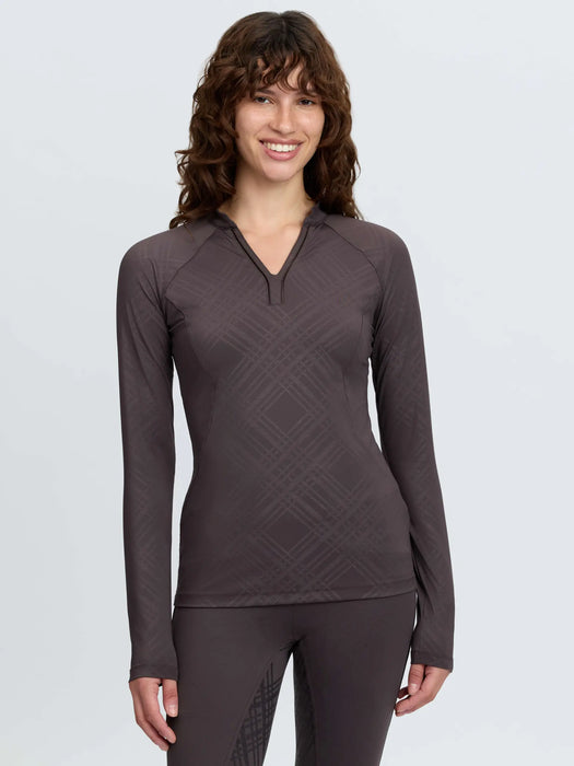 LeMieux Heritage Check Long Sleeved Base Layer Cocoa