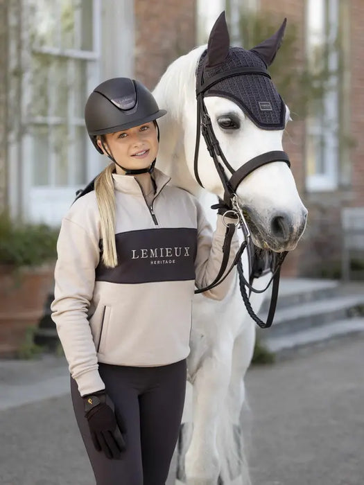 LeMieux Heritage 1/4 Zip Sweatshirt Stone