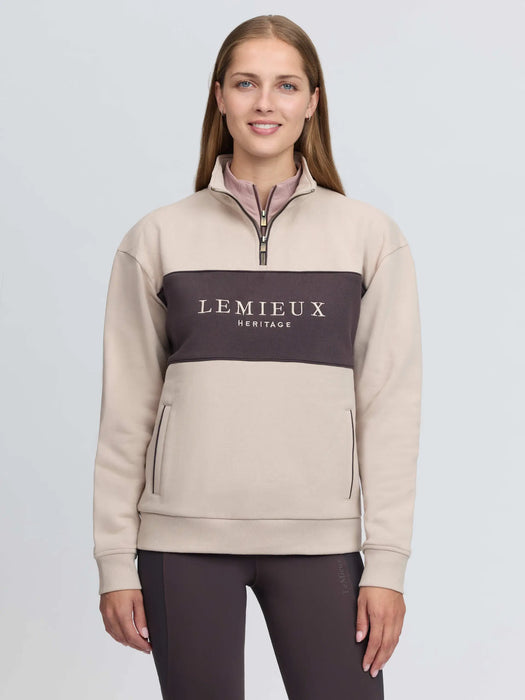 LeMieux Heritage 1/4 Zip Sweatshirt Stone
