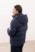 Navy Blue Puffer jacket with hood